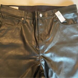 GAP, Cheeky Straight, Skyhigh, 33/ 16, NWT, Black, Faux Leather